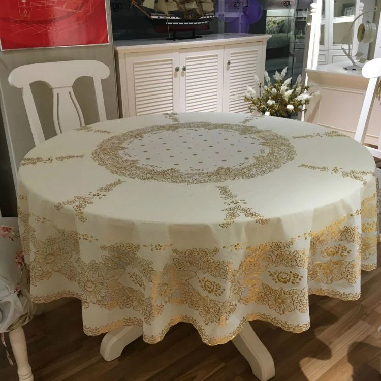 加厚家用PVC台布欧式圆桌布防水防烫防油免洗塑料大圆形餐桌布桌