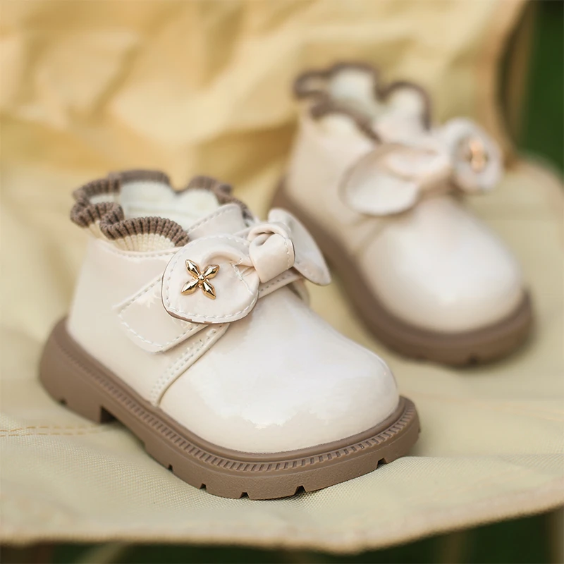 （15-25码）公主鞋春秋女宝宝鞋子秋冬加绒洋气婴幼儿学步小皮鞋