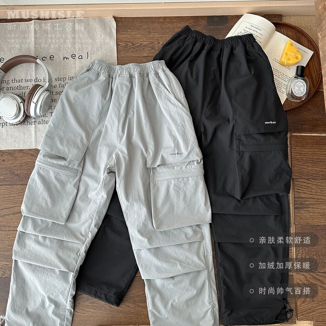 【2024新款】阿又冬季童装儿童男童中大童加绒户外冲锋裤99106D