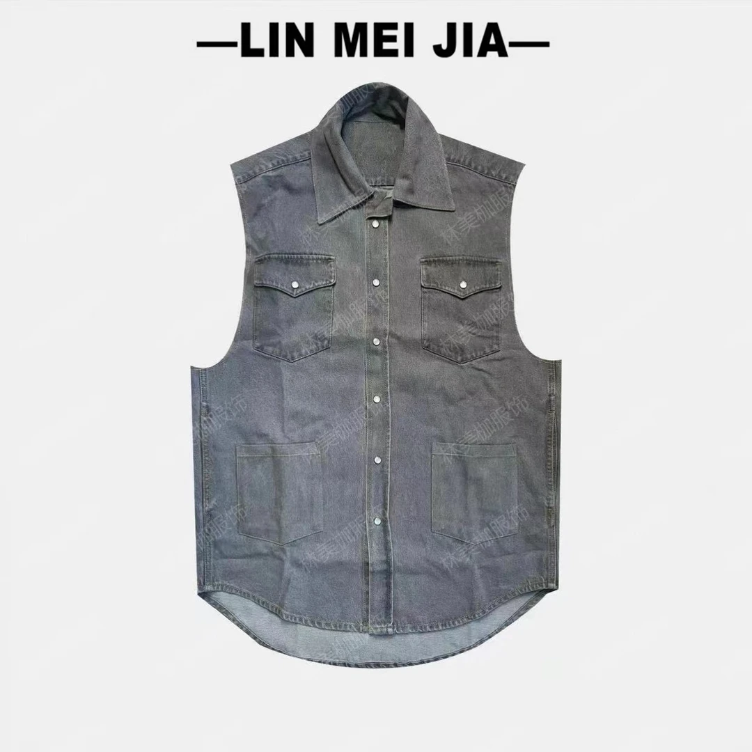【林美枷】复古口袋牛仔马甲