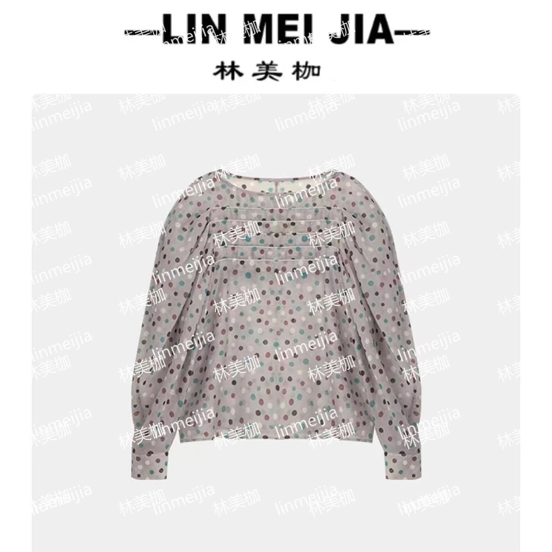 【林美枷】巧克力波点衬衫