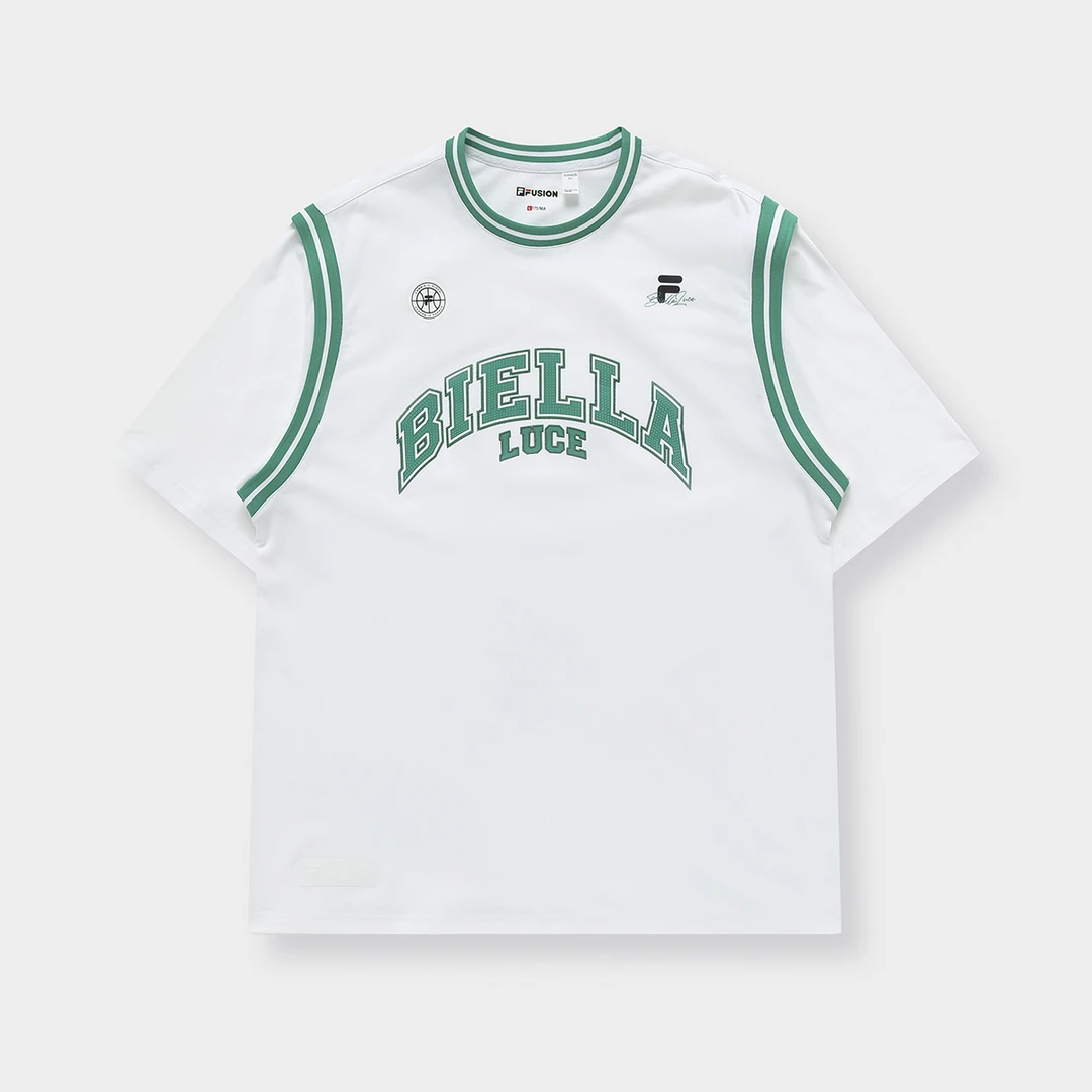 FILA斐乐情侣款休闲时尚运动T恤针织夏季短袖风感波粒 T11U325101