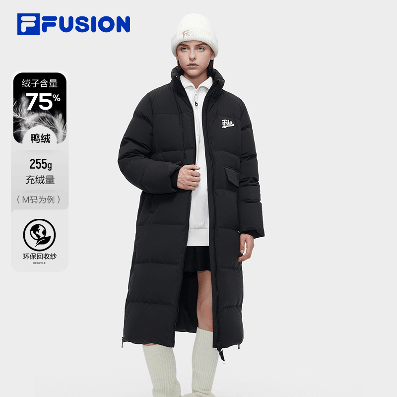 FILA/斐乐潮女款爆款冬【百搭保暖】中长款连帽羽绒服T11W342910