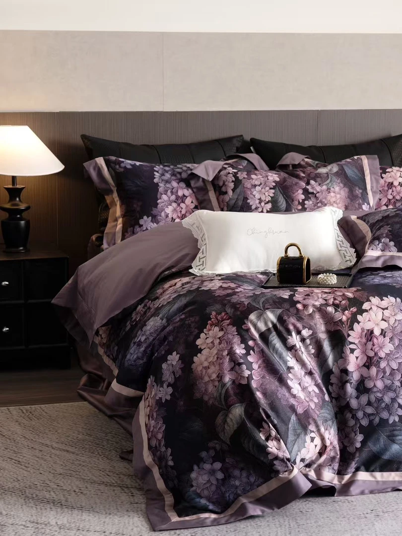 盛满坊【匹马棉系列】高端轻奢简约全棉纯棉数码印花四件套