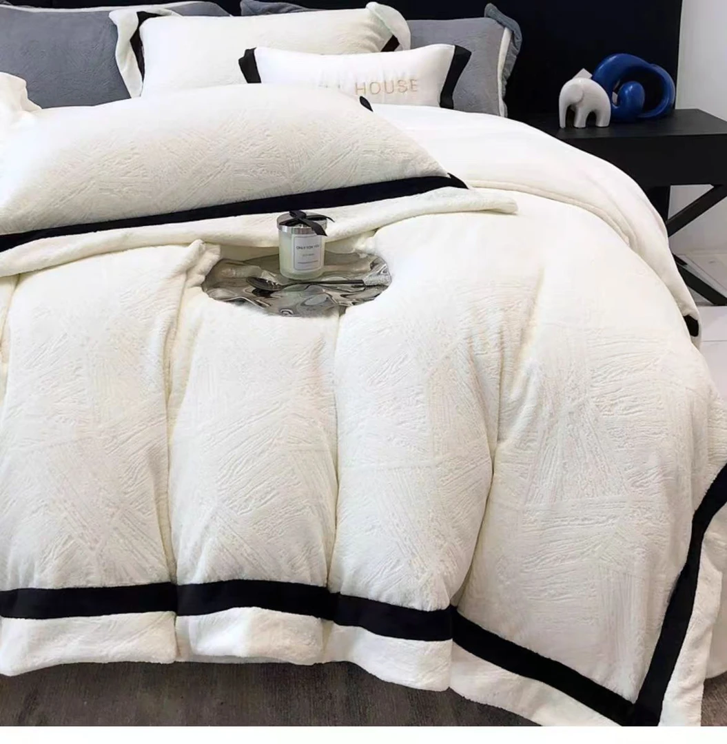 盛满坊【牛奶绒系列】高端轻奢简约牛奶绒高克重四件套