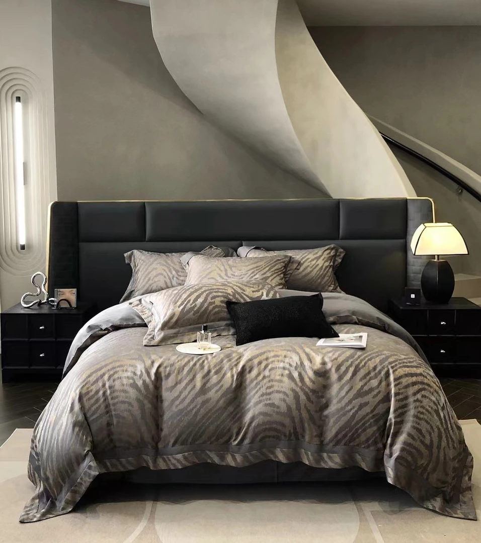 盛满坊【圣卡罗】四季新款高端轻奢天丝棉色织提花床单四件套