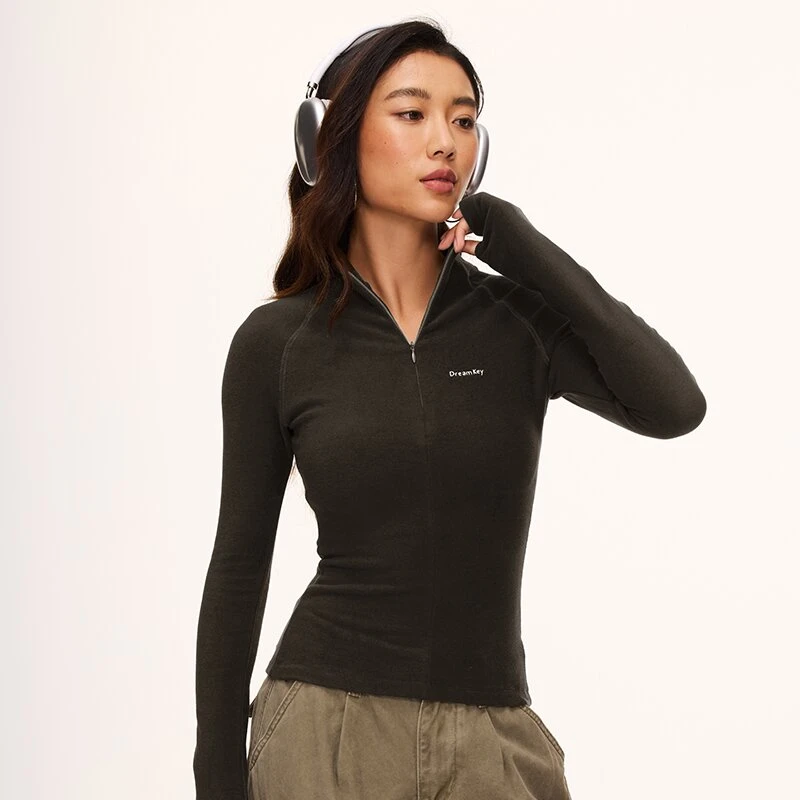 DK美式半拉链修身外套 抗菌防静电 保暖小立领运动休闲户外6307