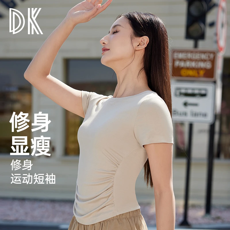 瑜伽服夏款女生t恤健身短袖运动上衣跑步健身服女马拉松装备3093