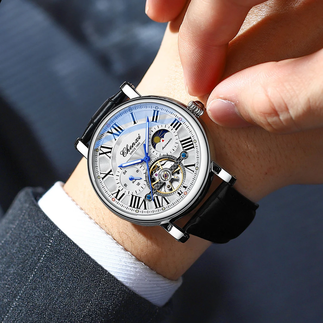 【官方旗舰】新款男士手表男款机械表全自动陀飞轮镂空夜光防水腕表