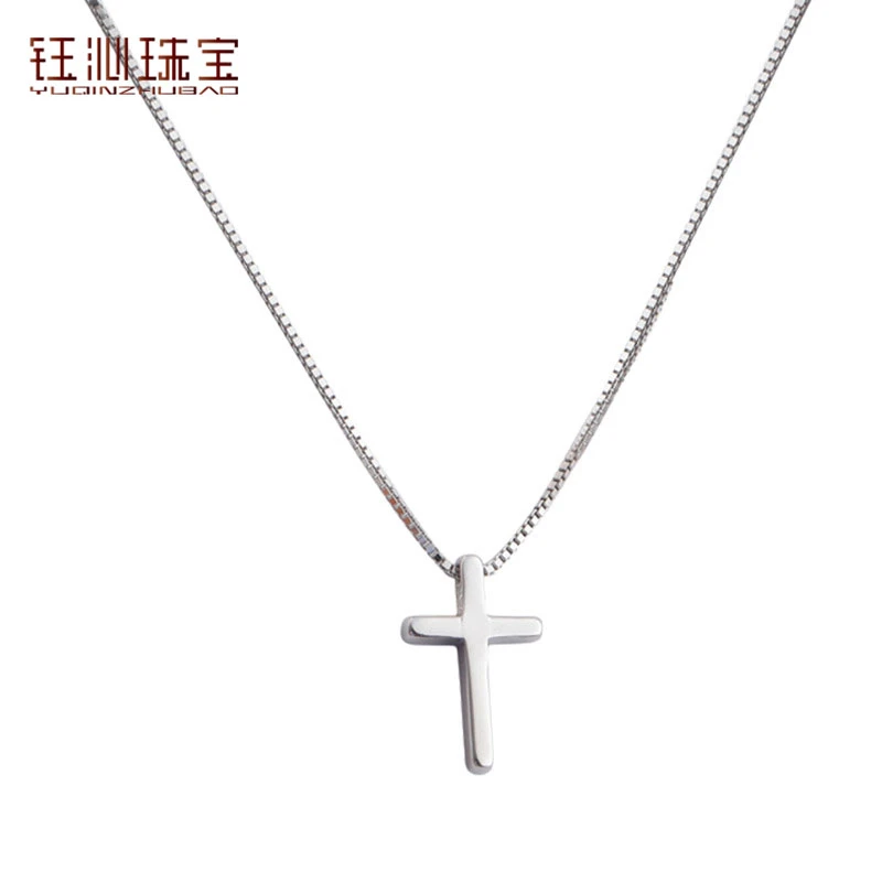 YUQINZHUBAO/钰沁珠宝 钛钢项链 十字架项链女设计冷淡风锁骨链