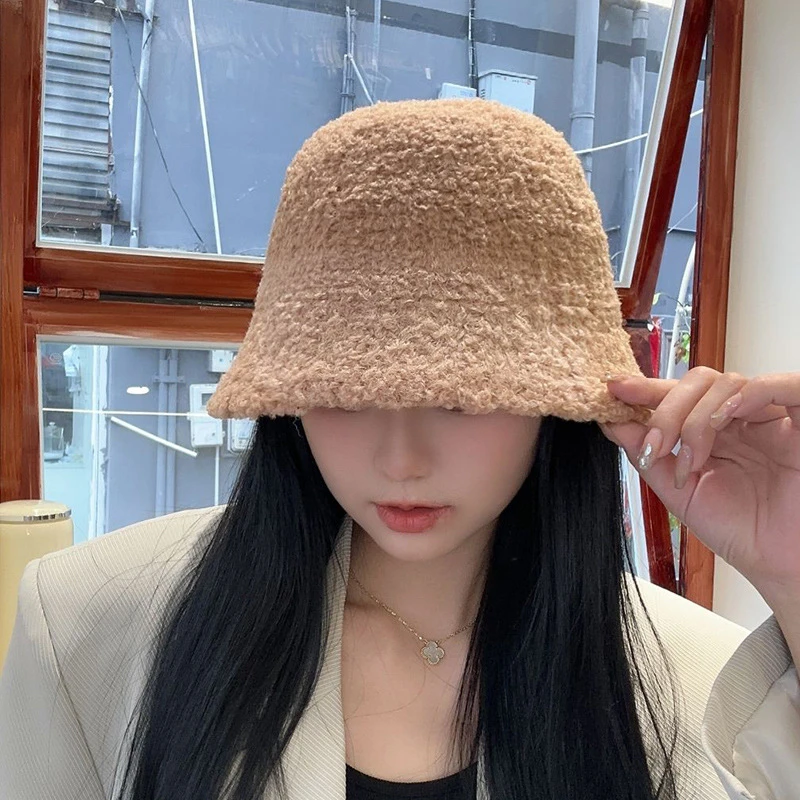 水桶帽女秋冬季素颜遮脸保暖盆帽气质百搭时尚渔夫帽