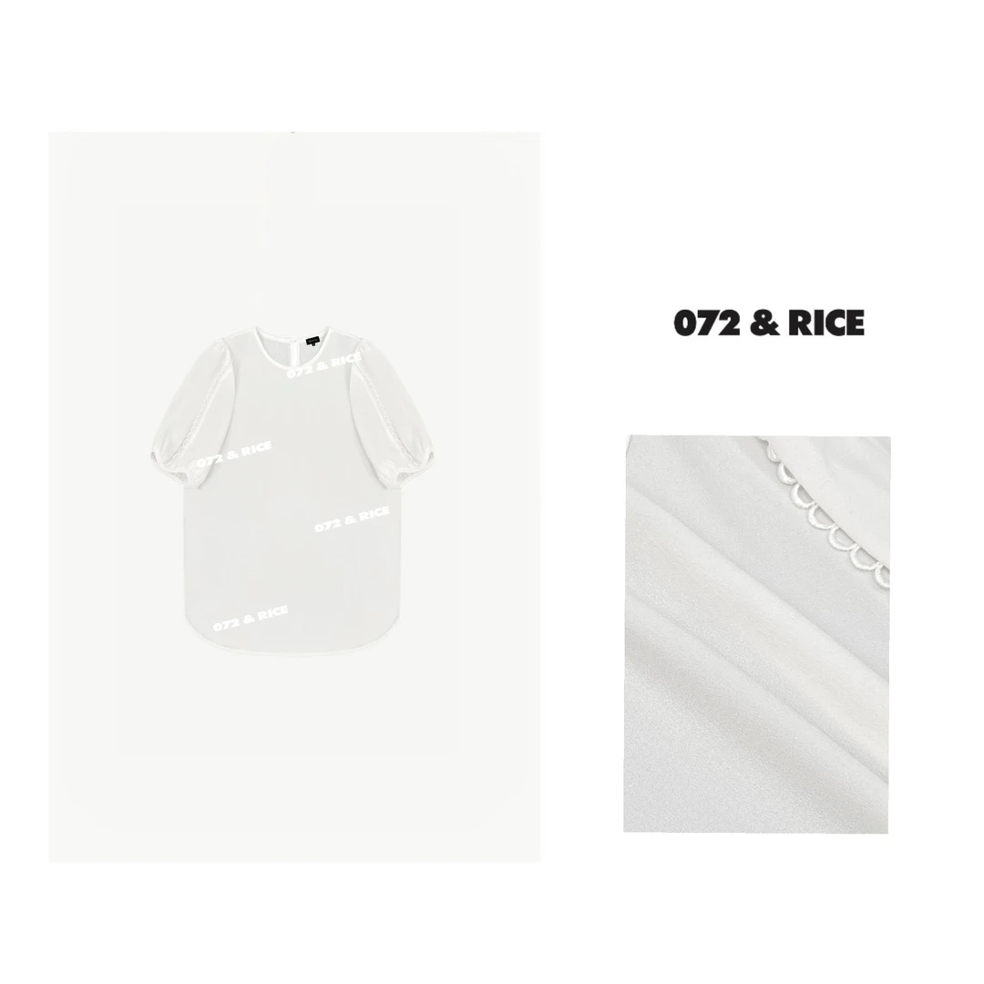 072 & RICE【雪兰】夏季休闲圆领中袖上衣 S0150 FF