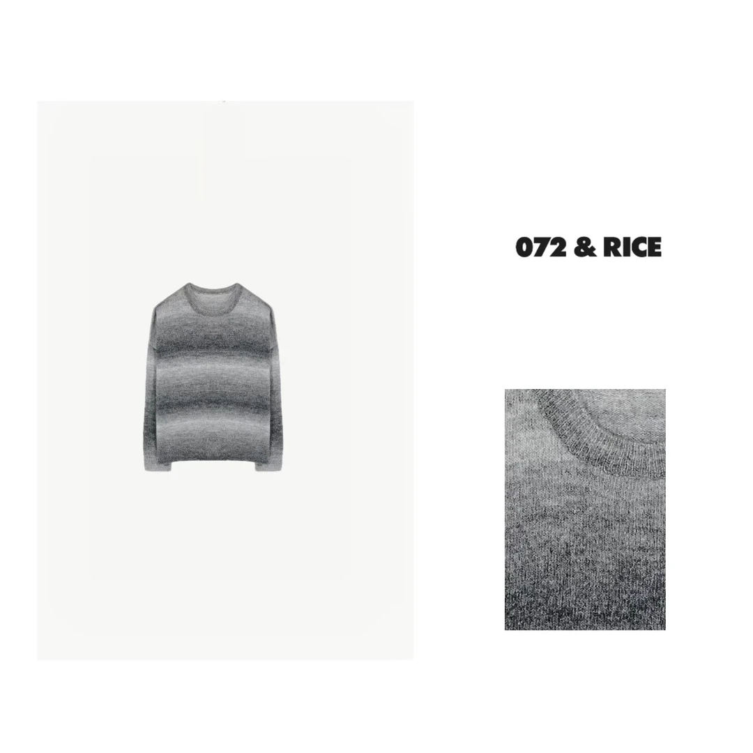 072 & RICE【莫斯科】秋季休闲圆领渐变长袖针织衫 YL001 1212FF