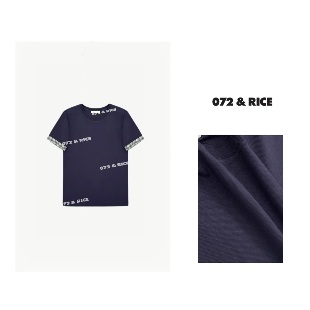 072 & RICE【花边袖】夏季休闲圆领短袖T恤 24W124Z FF