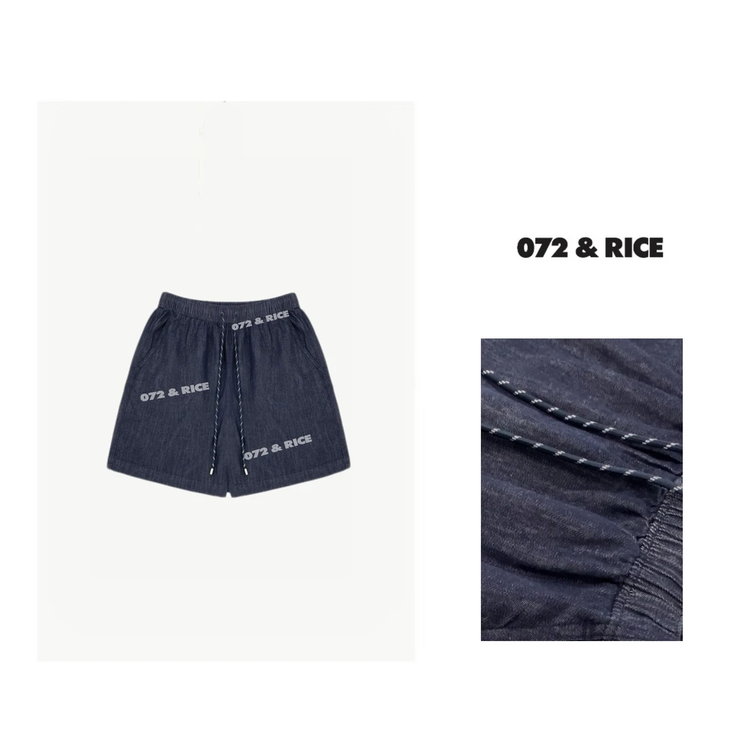 072 & RICE【滨海短裤】亚麻+莱赛尔+棉 夏季松紧腰抽绳短裤 24LK30