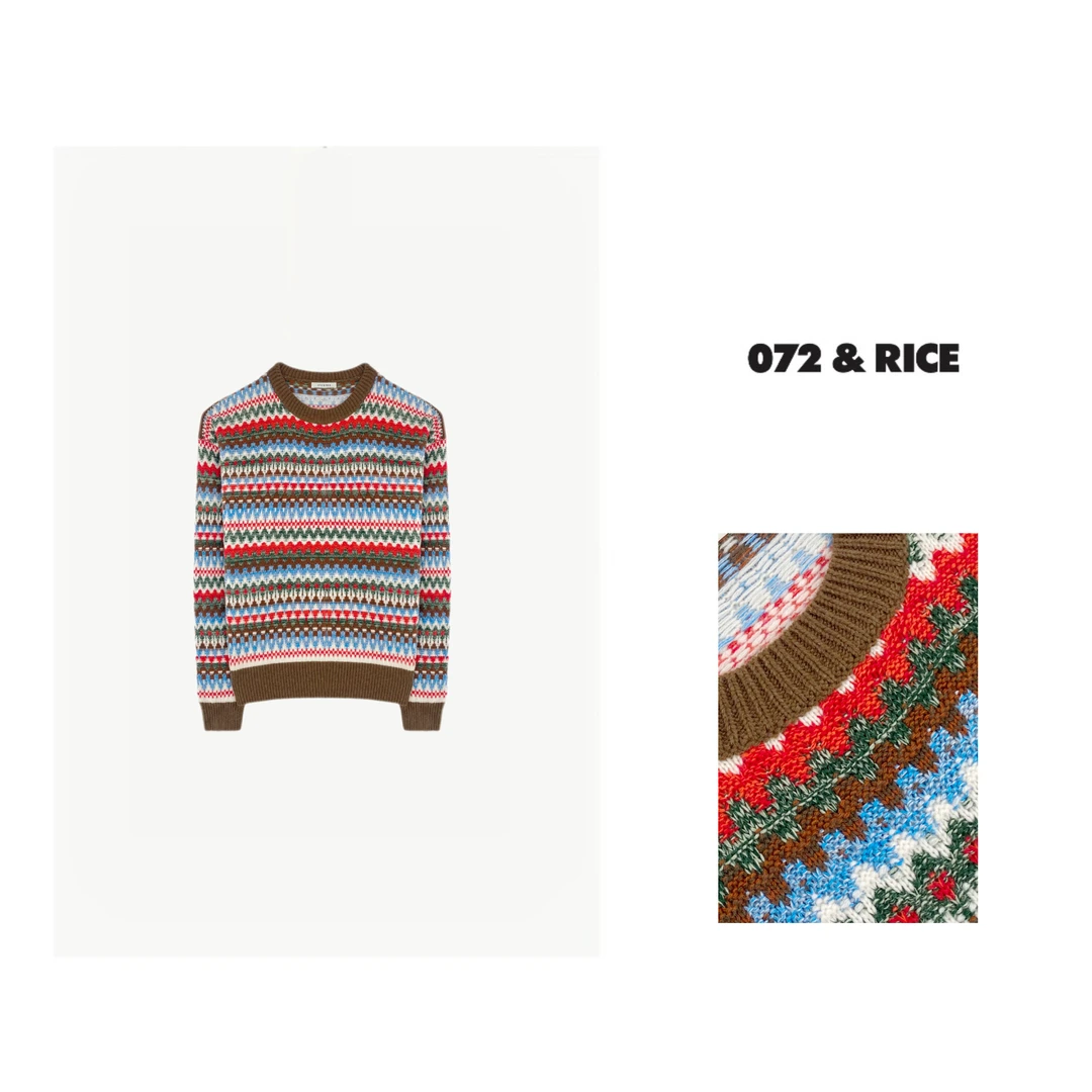 072 & RICE【圣诞条】秋冬休闲圆领长袖针织衫  JH049 FF