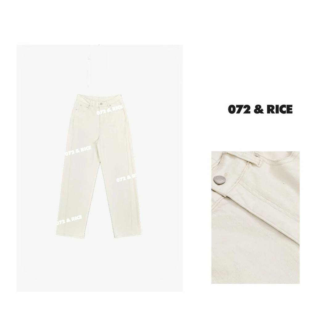 072 & RICE【奶茶裤】秋季休闲水洗直筒牛仔裤 24YZH04 618FF