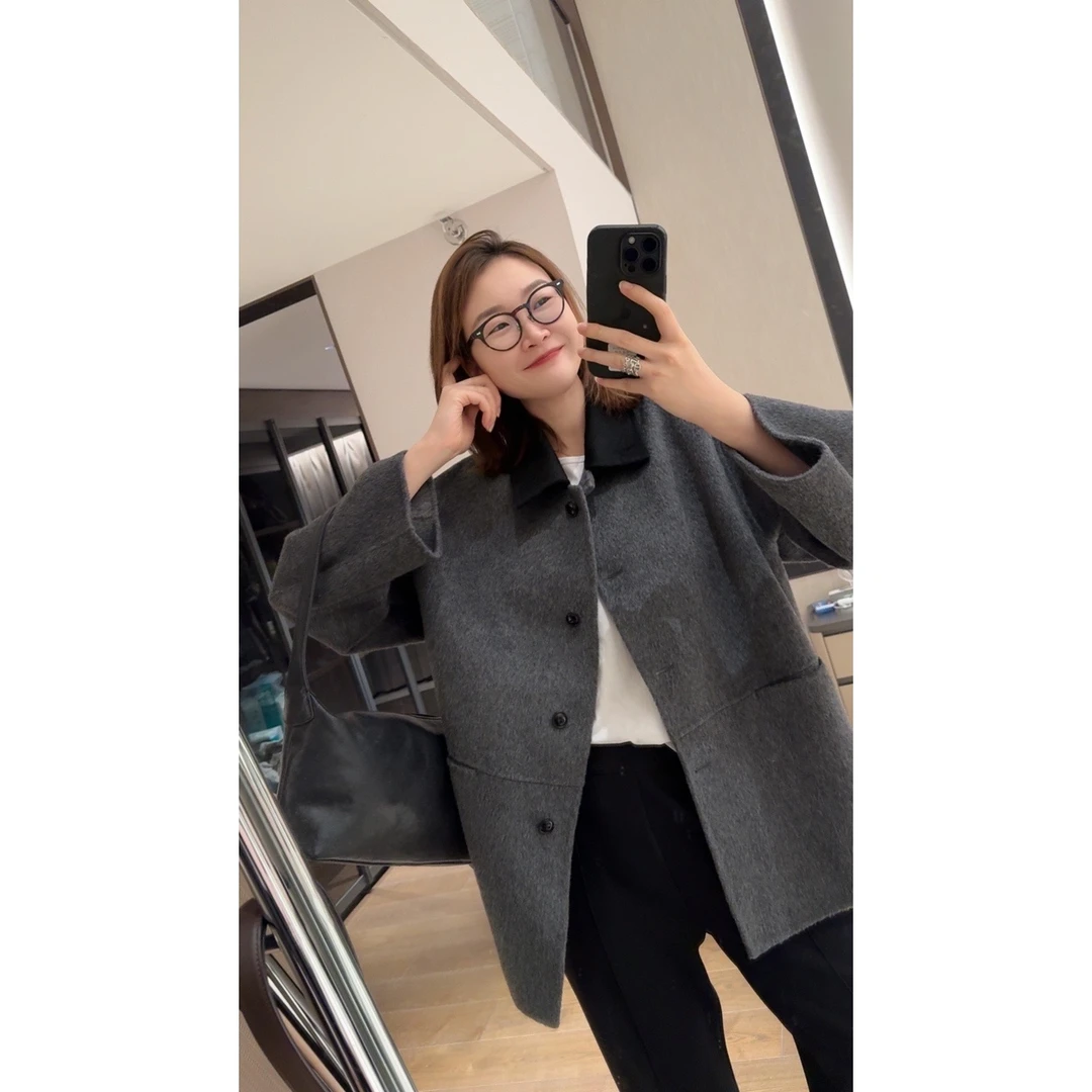 072 & RICE【千金】春季休闲翻领长袖大衣外套 X88273