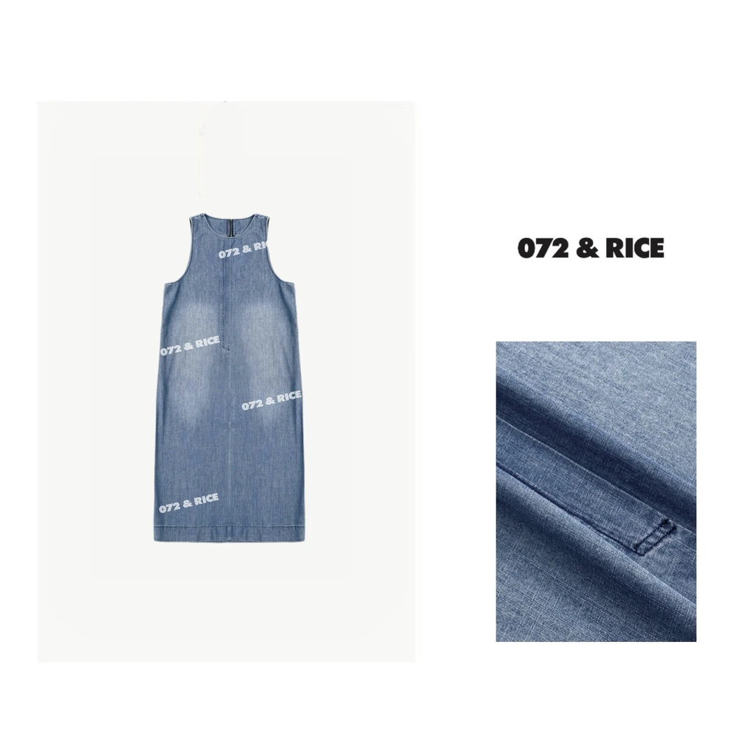 072 & RICE【明兰裙】夏季休闲圆领无袖连衣裙 24YZH25