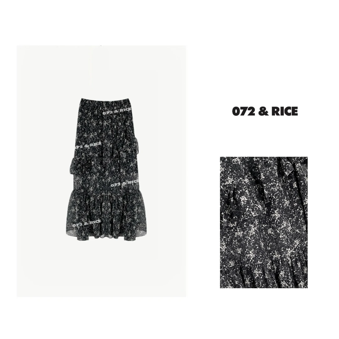 072 & RICE【雨彤裙】夏季休闲松紧腰半身裙 24NB133Z*