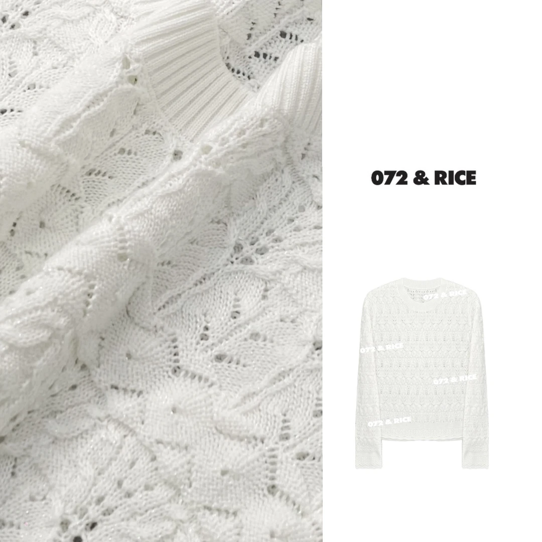 072 & RICE【浅浅】春季休闲圆领长袖针织衫 31ZS004