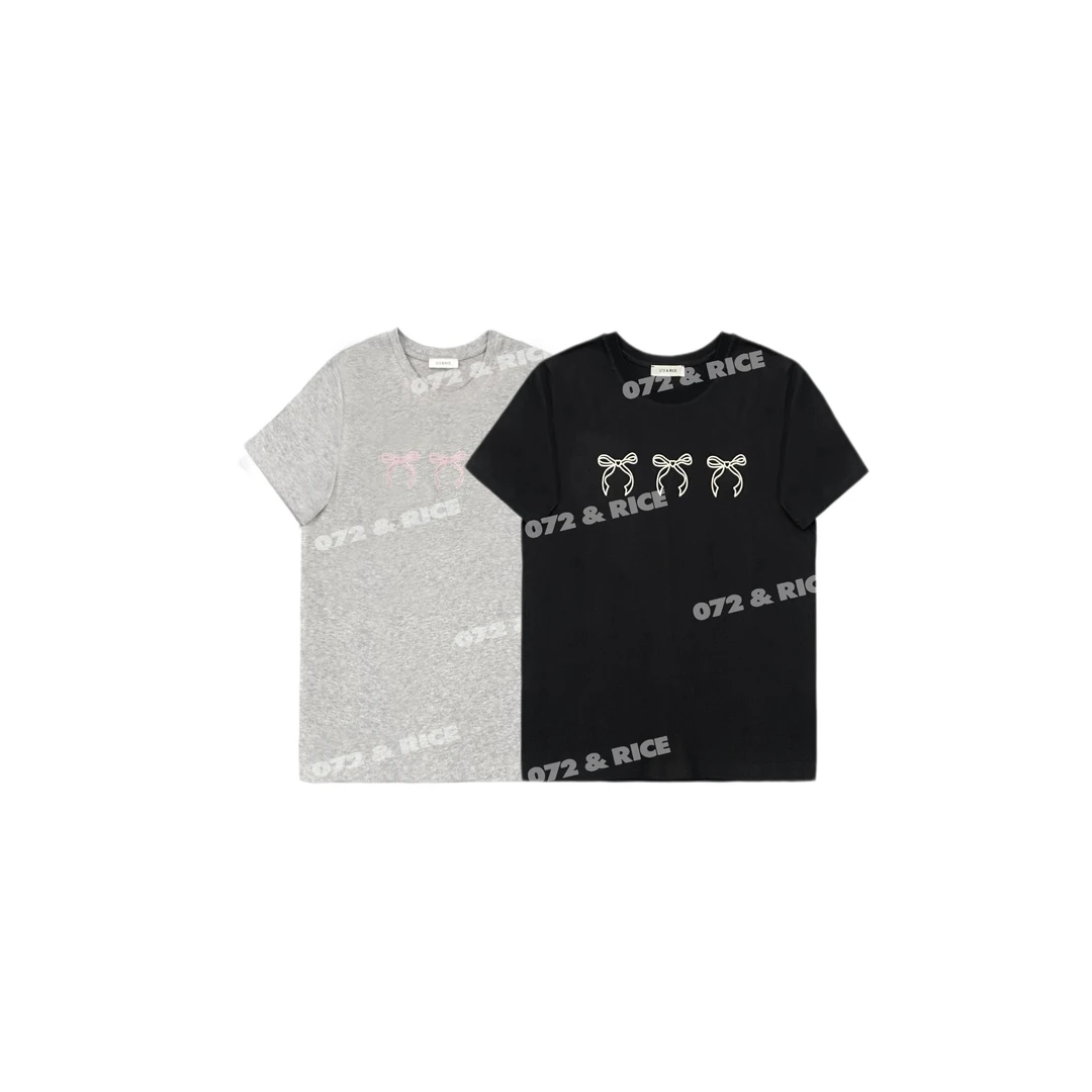 072 & RICE【蝶蝶乐】100纯棉 夏季休闲圆领短袖T恤 24NB106Z* FF