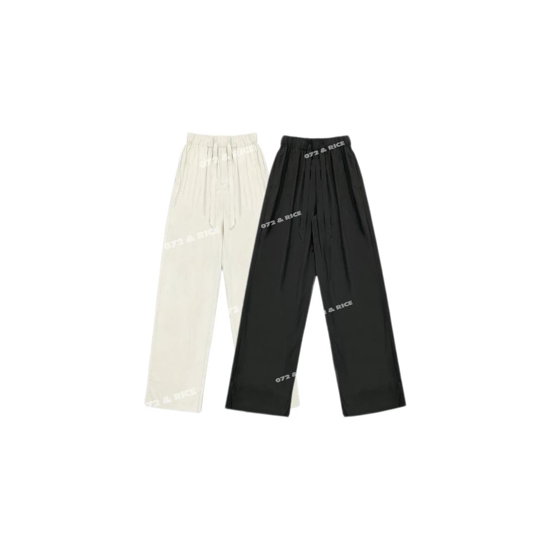 072 & RICE【小布裤】100纯棉 夏季橡筋腰阔腿长裤 24KB017 618FF