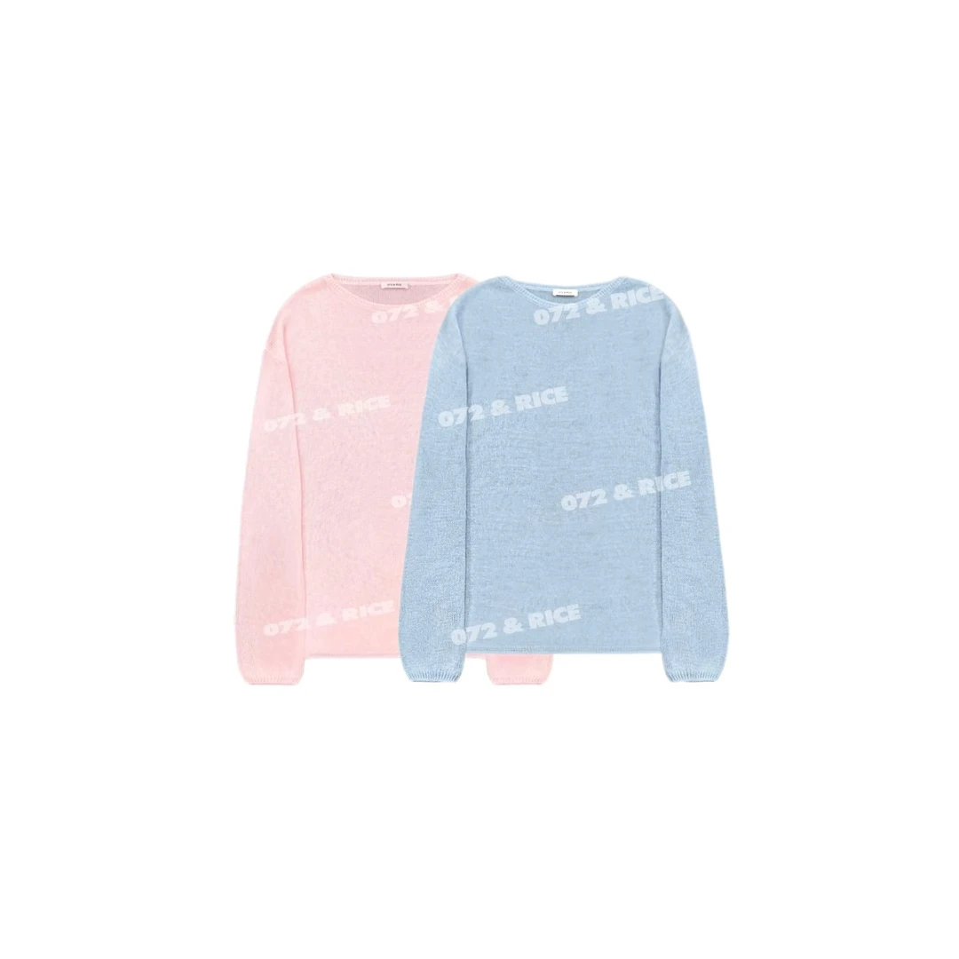 072 & RICE【和纸纱2.0】夏季休闲圆领长袖针织衫 24LE019