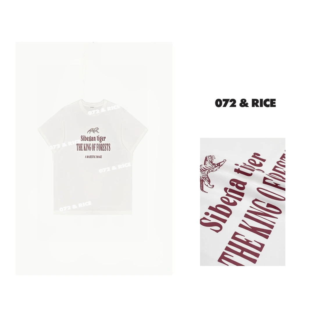 072 & RICE【老虎TEE】夏季休闲圆领印花短袖T恤 24NB118Z FF