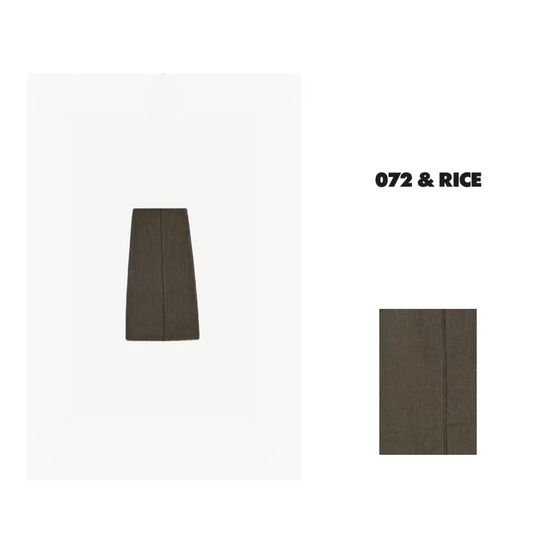 072 & RICE【橄榄裙】100亚麻 夏季休闲法式半身裙 W0290