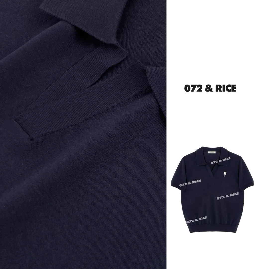 072 & RICE【四叶草】莱赛尔+棉 夏季休闲翻领针织衫 24LE030 125FF