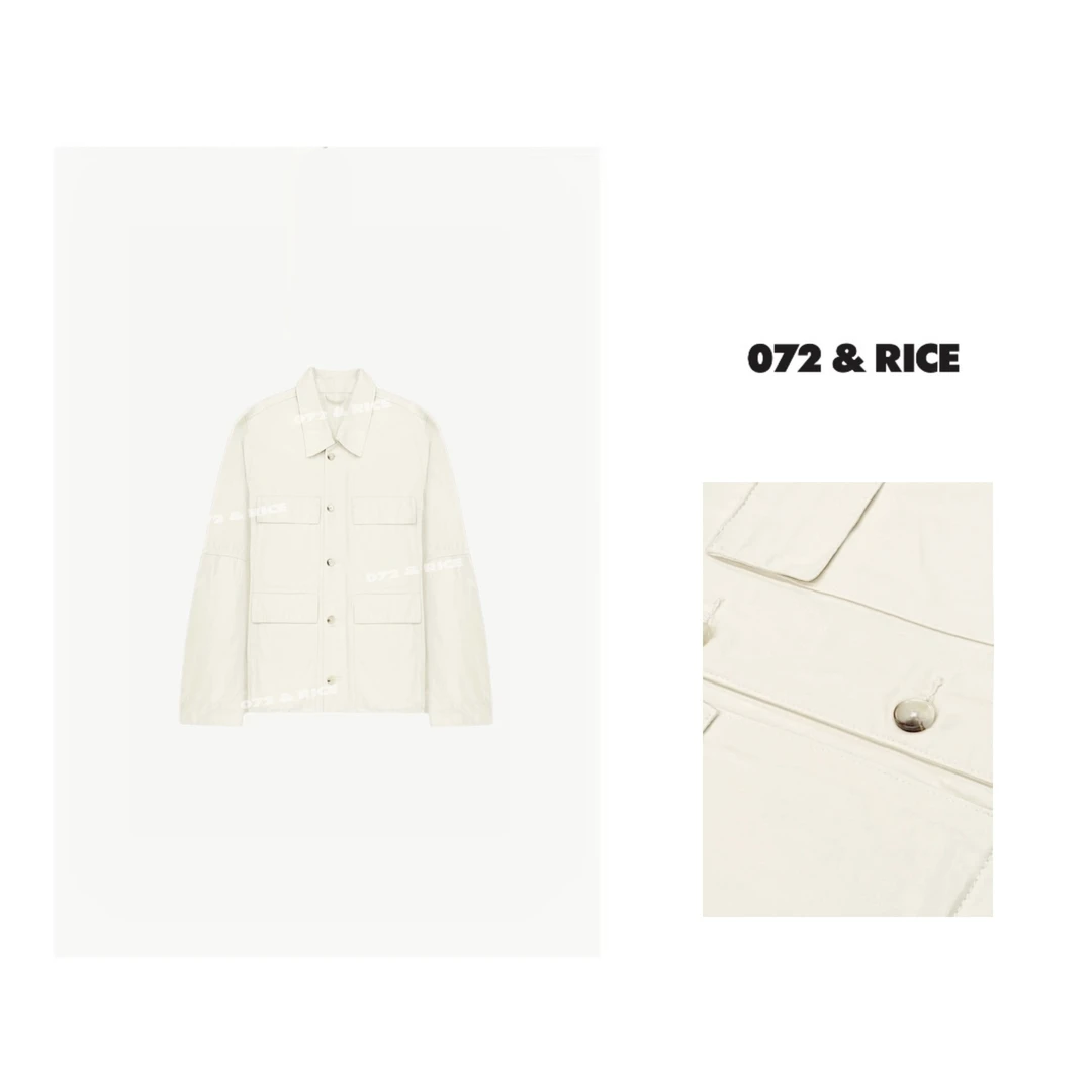 072 & RICE【杏仁】100纯棉 休闲翻领长袖牛仔外套 24SW03Z* FF