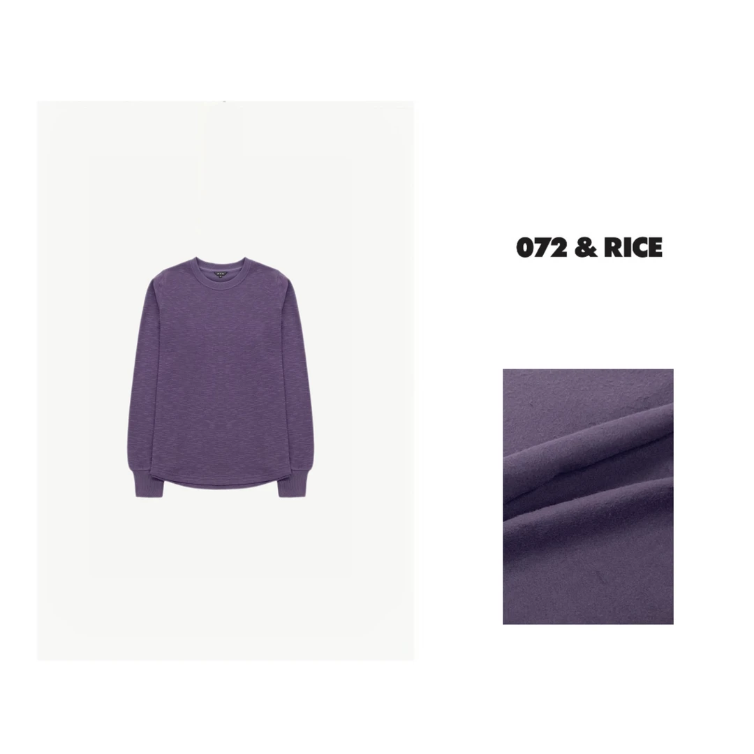 072 & RICE【鲜芋仙】秋季休闲圆领加绒加厚长袖上衣 NB296Z*