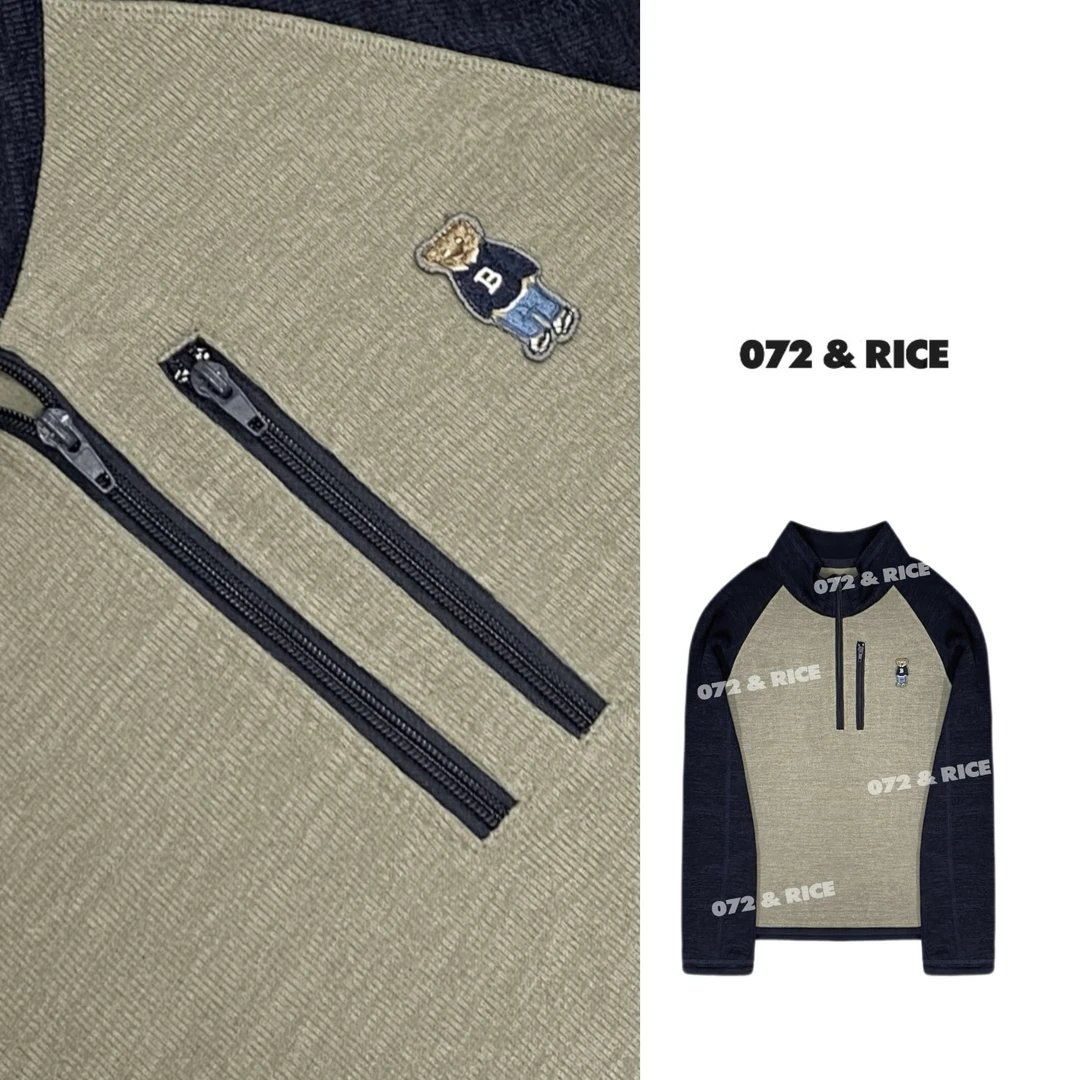 072 & RICE【黄油小熊】秋季休闲半拉链加厚长袖卫衣 31W200Z FF