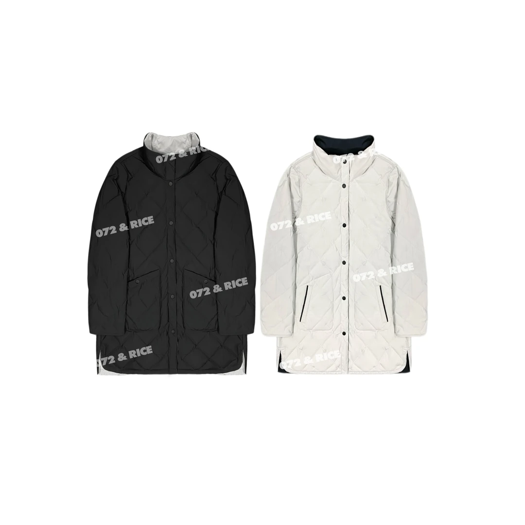 072 & RICE【双面伊人】秋冬休闲高领单排扣白鹅绒服外套 KGJ018
