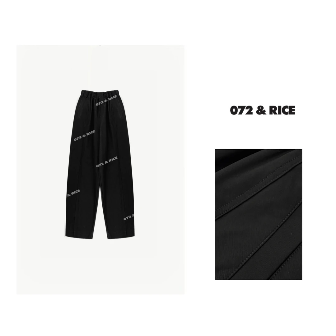 072 & RICE【索罗娜裤】秋季休闲橡筋腰阔腿九分裤 24KB011 618FF