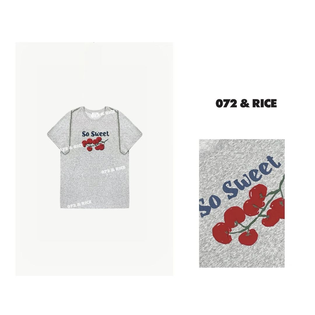 072 & RICE【番茄】夏季休闲圆领短袖T恤 24NB168Z FF