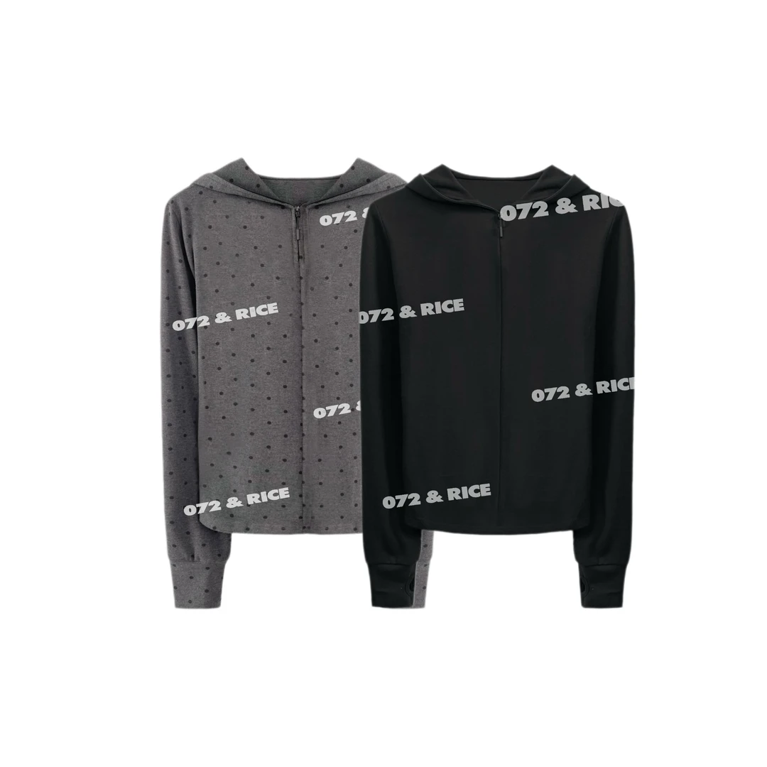 072 & RICE【布兰妮】秋季休闲连帽拉链长袖上衣 31XD29