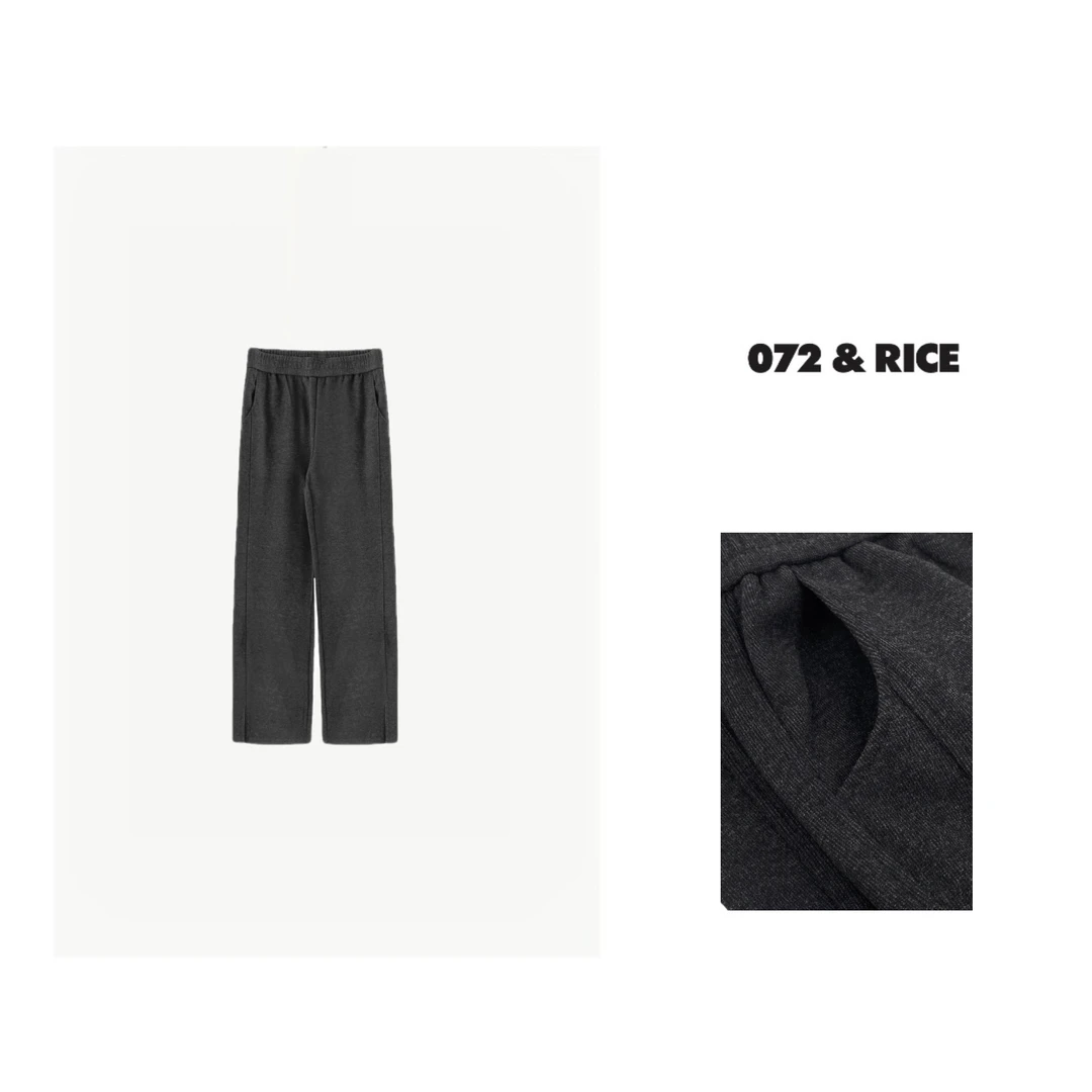 072 & RICE【方舟裤】休闲宽松垂感毛呢直筒阔腿裤 LBT2619 FF