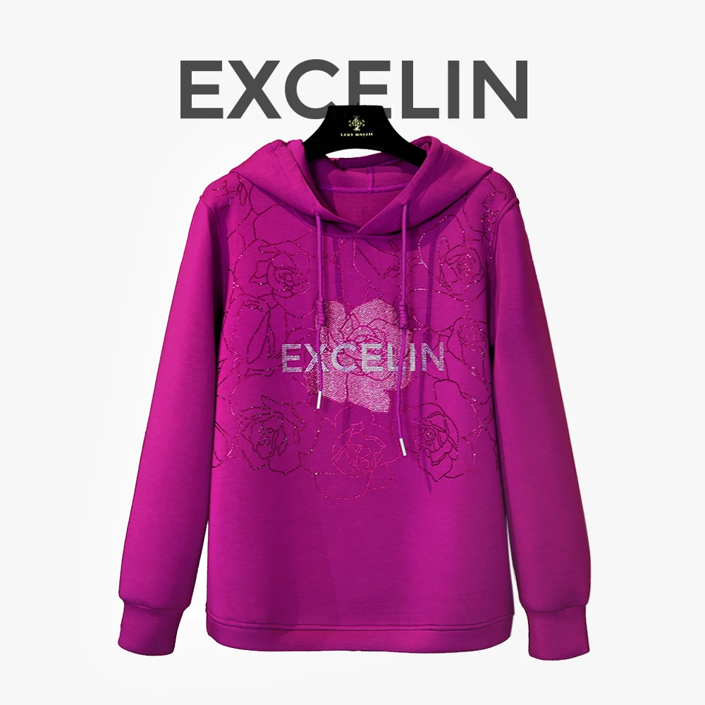 【绚丽茶梅】2025新款高档时髦50-60岁显瘦洋气连帽卫衣 网红妈妈装