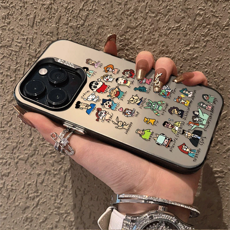 蜡笔小新适用苹果15plus高档14promax手机壳iphone可爱xs女16xr防
