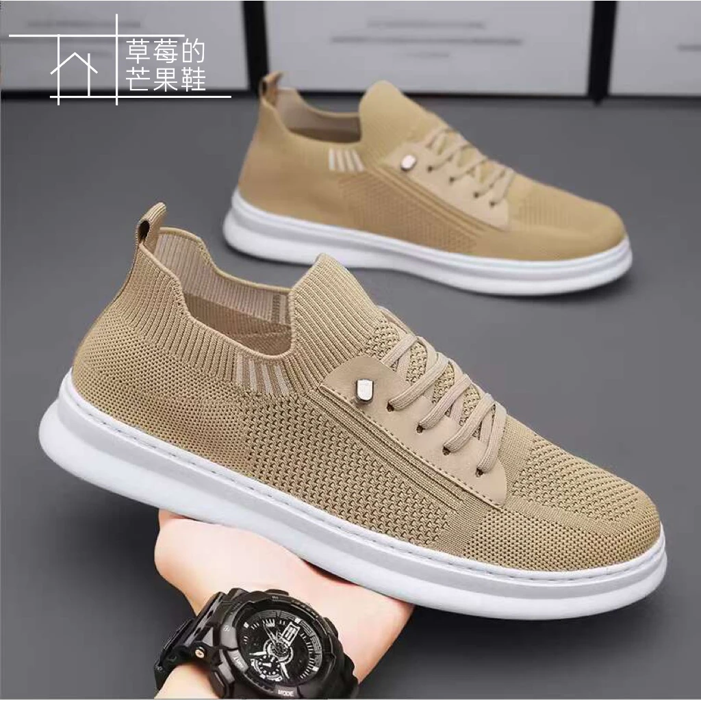 夏季透气休闲鞋薄款一脚蹬休闲帆布鞋2024新款百搭网面鞋男士百搭