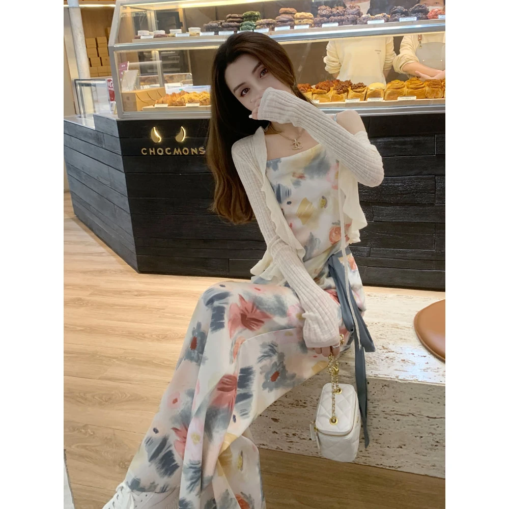 夏网红套装女时尚减龄吊带高贵防晒开衫柔式技师服女款爆款2025