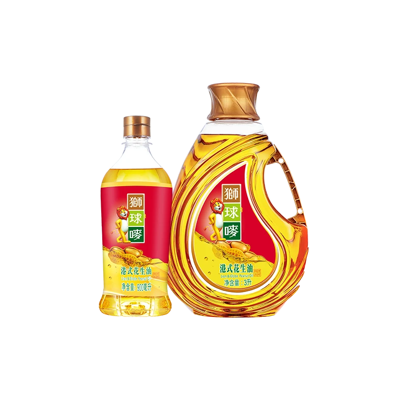 【中国香港品牌】狮球唛物理压榨土榨花生油3L+900ml 浓香醇正品质