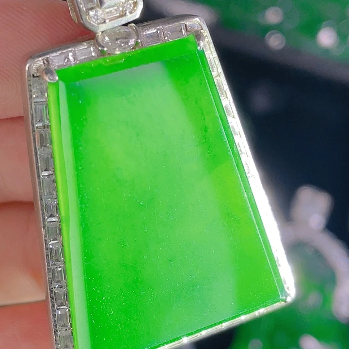 翡翠吊坠(不含链)银S925镶嵌