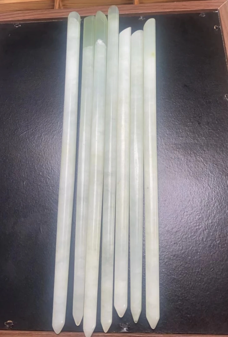 天然岫玉天青冻发簪竹节发簪