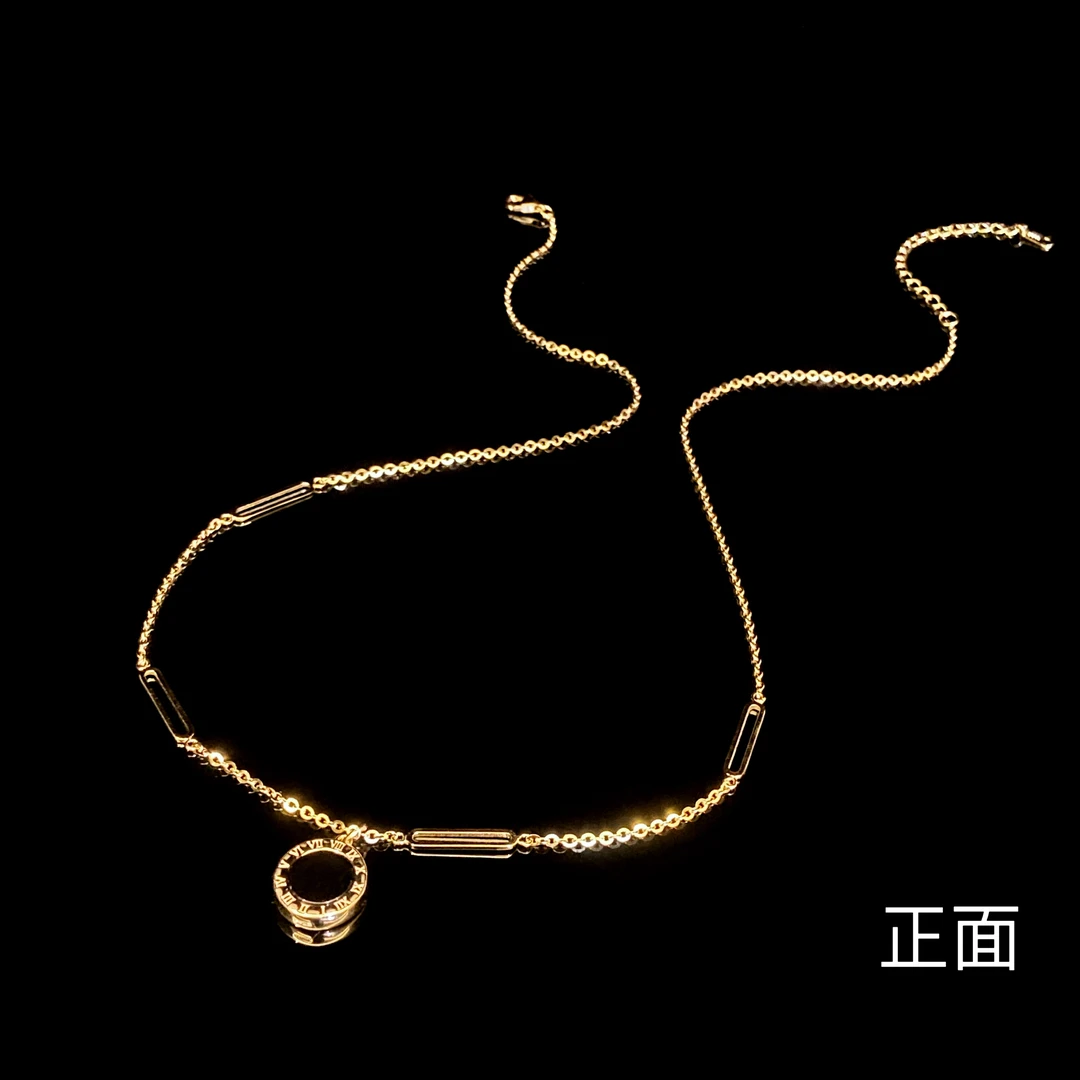 坠链均925银贝壳  圆形吊坠双面项链X6842