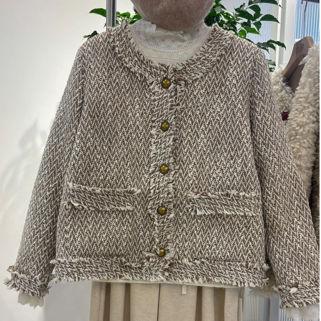《SI JI 浮金摩登》新款高级小香风羽绒服时尚气质加厚百搭6013羽
