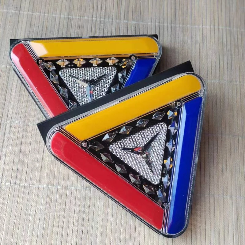 高亮LED防追尾爆闪灯货车挂车刹车警示七彩闪光雾灯防水12V24通用