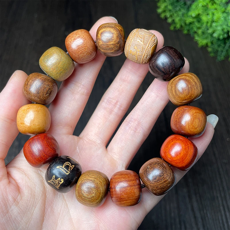 多宝珠多彩珠雕刻龙凤舍得夜光配饰佛珠手串手串男女款饰品文玩